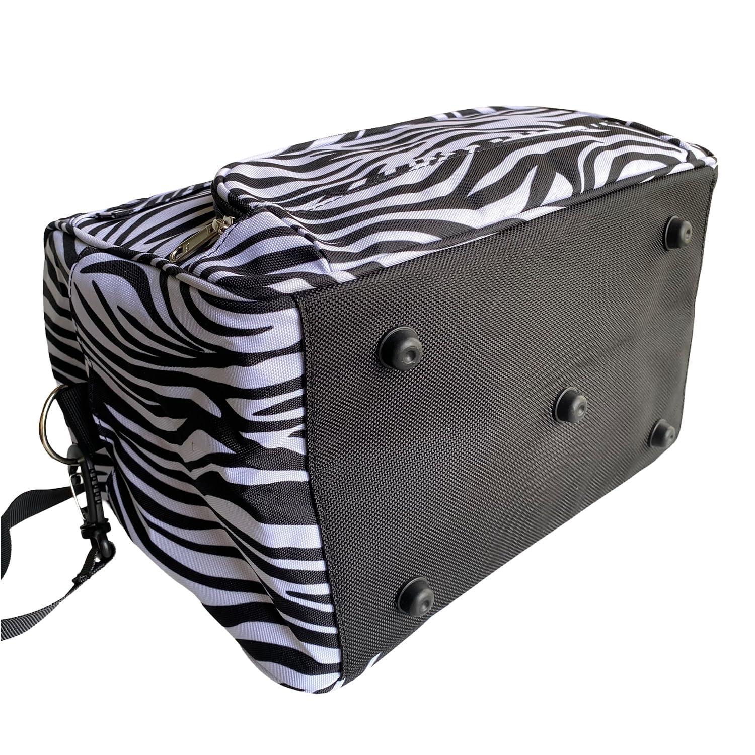 UISKOOPW UISKOOPW Hair Stylist Caddy Bag Hair Product Organizer Barber Bags for Clippers and Supplies with Shoulder Strap Hair Makeup Salon Organizer Bag (Zebra)