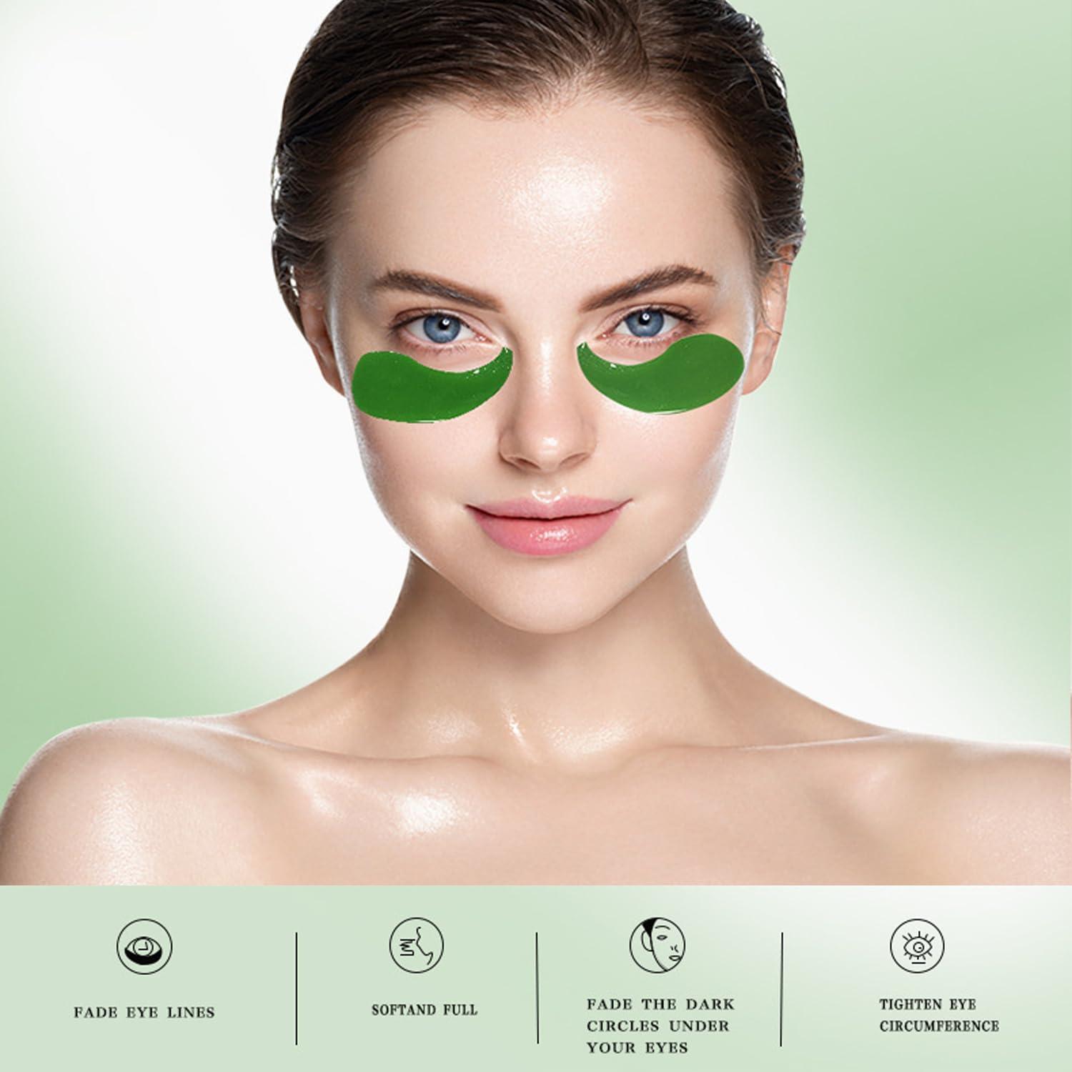 firstfly 60 PCS Aloe Vera Eye Masks, Gel Collagen Under Eye Patches for Puffy Eyes and Dark Circles Treatments, Reduce Wrinkles and Fine Lines Undereye Patches