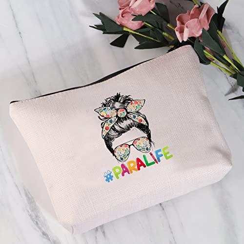 JYTAPP JYTAPP Teacher Para Life Makeup Bag Paraprofessional Gift Para Teacher Cosmetic Bag Paraeducator Gifts Teacher Assistant Survival Kit Bag