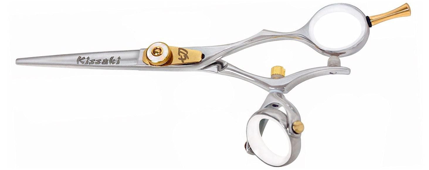 Kissaki Kissaki Hair Scissors Gokatana 5.5 inches Silver W Double Swivel Hair Cutting Shears Hairdressing Scissors