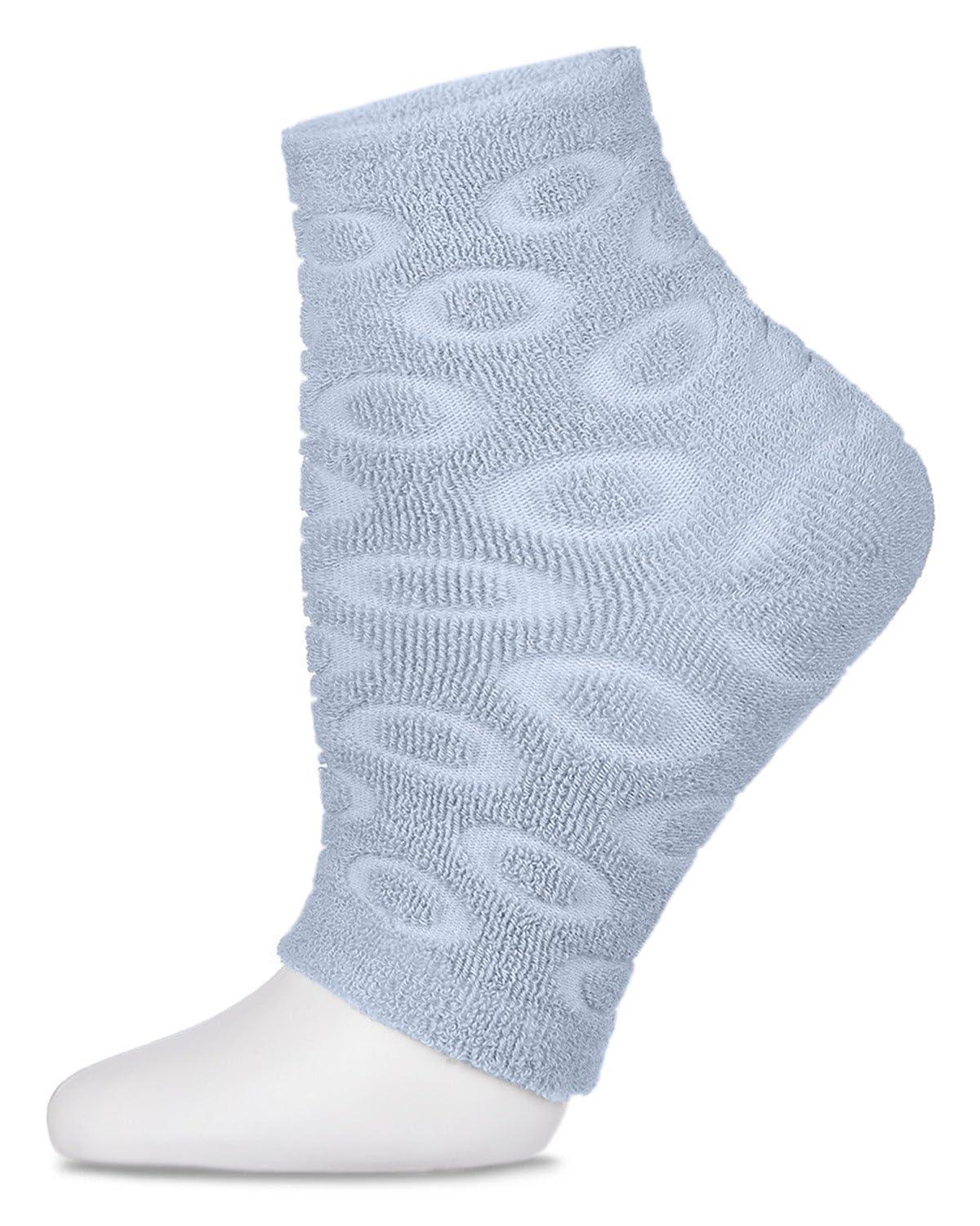 MeMoi MeMoi Women's Dot-Patterned Cotton Blend Gel-Lined Mint Scented Pedicure Sock Green One Size