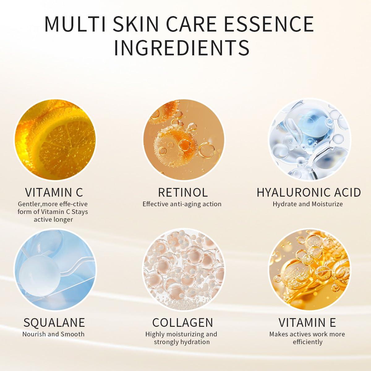 HKH Pro-Retinol Serum For Face Anti-Aging Wrinkle 48 Capsules, Vitamin C Anti-Wrinkle,Vitamin A Retinol Collagen Anti-Aging Night Serum For Women,Smooth,Hydrate,Firming Skin,Travel Portable