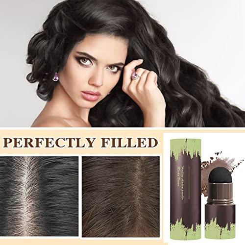 Fusang Hairline Powder Stick,Waterproof Hair Filler Powder for Women,Easy to Use,Pigmented Long Lasting Hair Shading Sponge Pen Root Hair Touch Cover Up Hair-line Shadow Makeup Powder(Black)