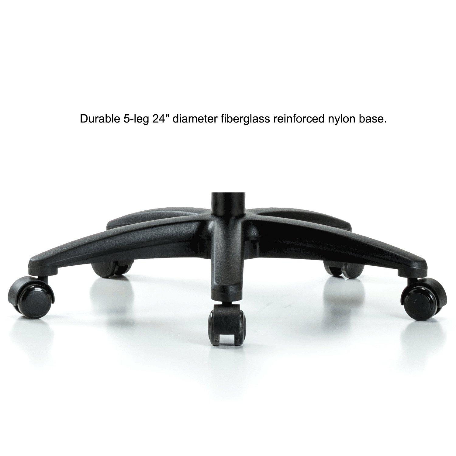 Perch Chairs & Stools Perch Stella Rolling Height Adjustable Salon & Spa Stool with Footring for Hardwood or Tile | Workbench Height 21-28.5 Inches | 300-Pound Weight Capacity | 12 Year Warranty (Newport Fabric)