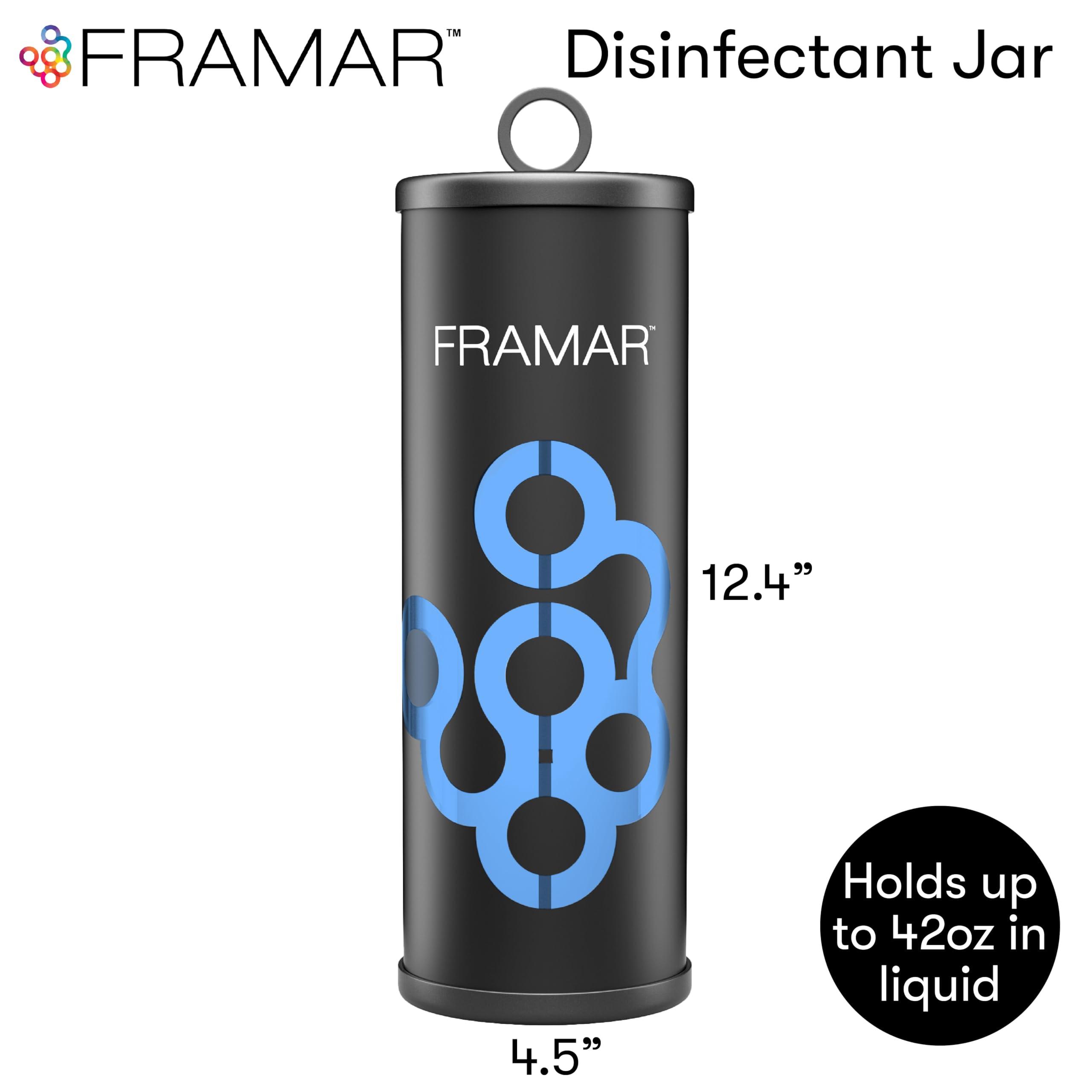 FRAMAR FRAMAR Disinfectant Jar For Salon - Barber Disinfectant Jar, Spa Jar, Disinfecting Jar, Barber Jar, Hair Disinfectant Liquid, Salon Disinfectant Jar, Desinfectante Jar, Barber Accessories Matte