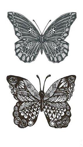 SanerLian SanerLian Butterfly Temporary Tattoo Sticker Moth Insect Fake Tatoo Women Girls Chest Back Arm Body Art 10.5X6cm Set of 12