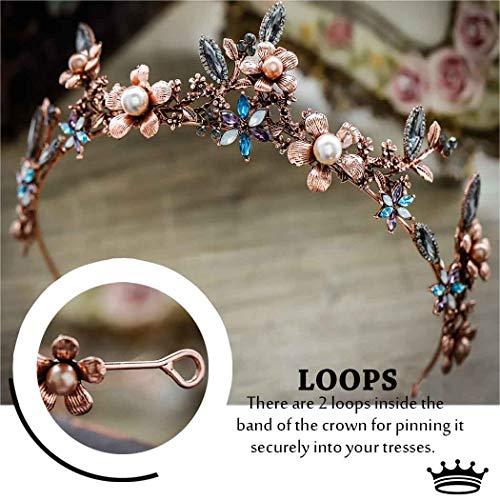 BAROGIRL Barogirl Bridal Wedding Queen Crowns and Tiaras Rhinestones Vintage Pageant Crown Headband for Women (Half Crown)