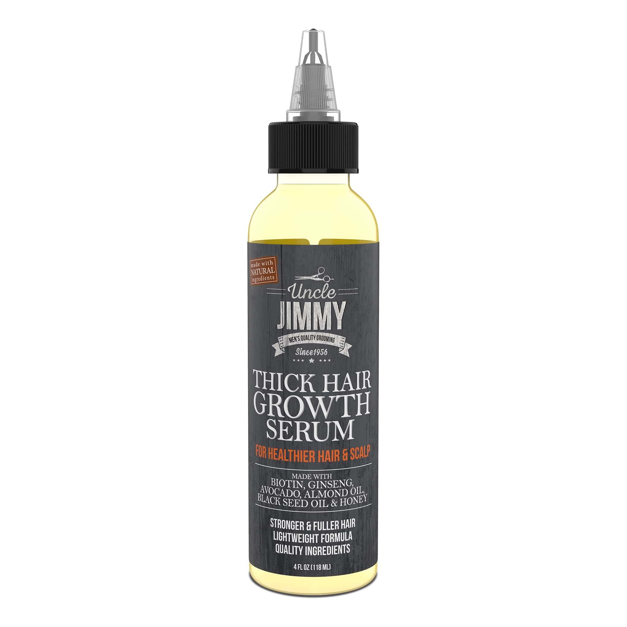 Uncle Jimmy Uncle Jimmy Thick Hair Growth Serum, Hair Growth Treatment, Anti Hair Loss, Promotes Thicker, Stronger Hair for Men & Women 4 Fl Oz