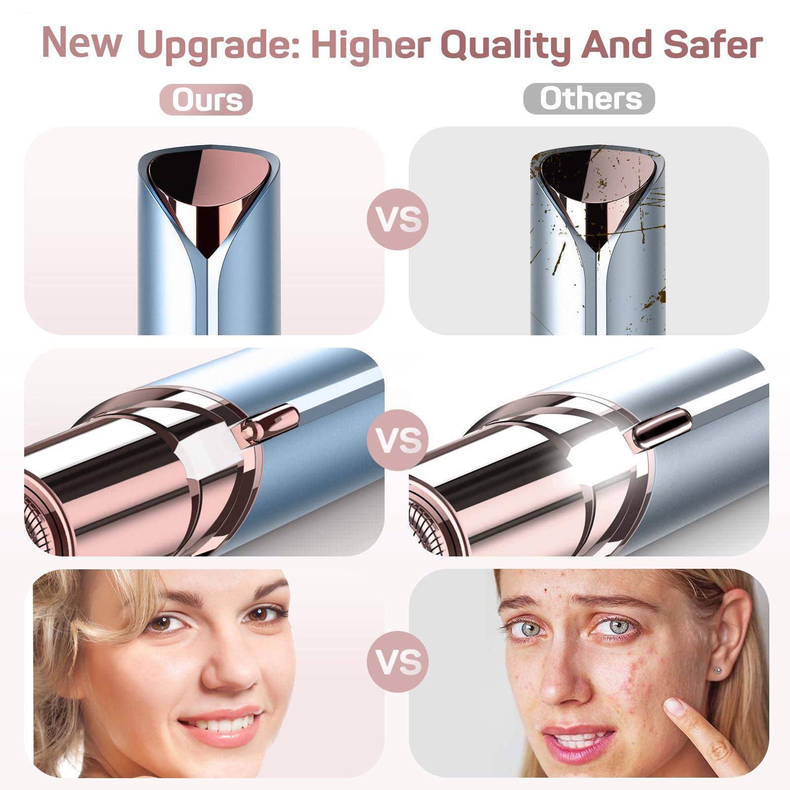 gurelax Facial Hair Removal for Women(as seen on tv), Gurelax Facial Hair Remover, Electric Face Shaver, Painless Hair Removal Device for Lip, Chin with 2 x Replacement Heads