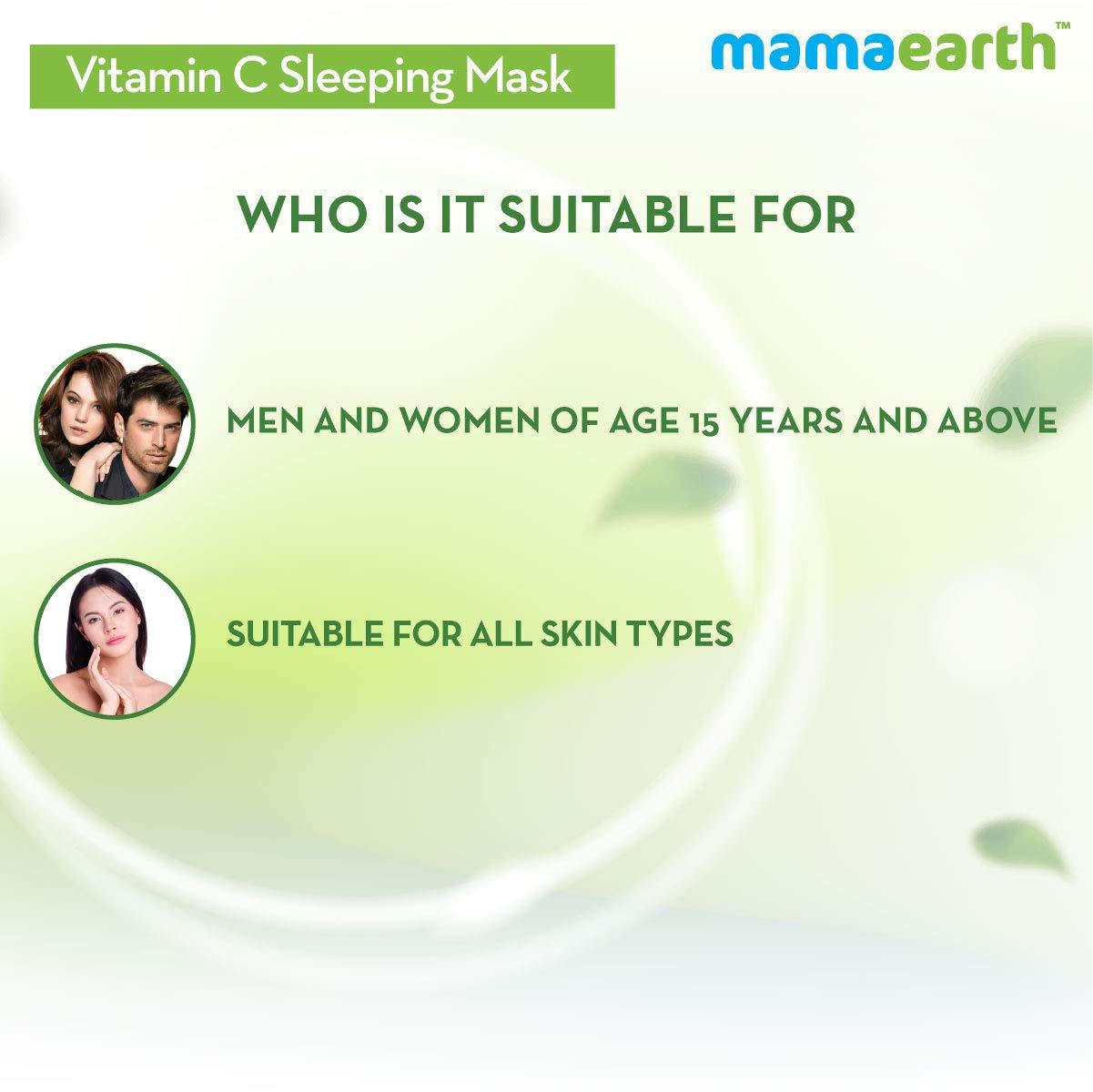 MAMAEARTH Mamaearth Vitamin C Sleeping Face Mask | Overnight Restorative Night Time Skincare | Hydrating Cream-Gel Mask for Radiant Skin | No Paraben | 3.53 Oz (100g)
