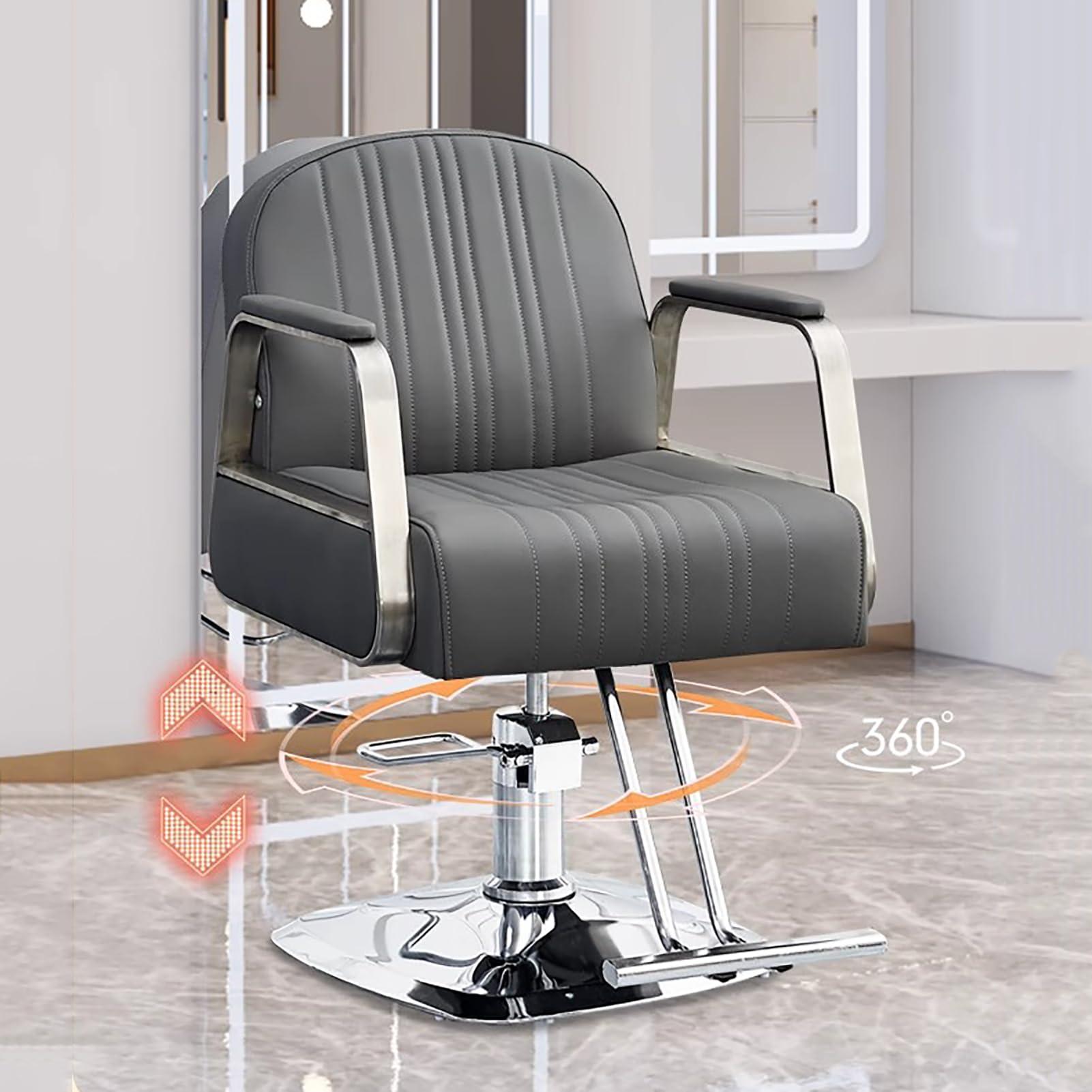 NaKeah NaKeah Salon Chair for Hair Stylist, Barber Chair for Barbershop/Home, Height Adjustable Hydraulic Hair Salon Hair, All-Purpose Salon Equipment,Gold,B