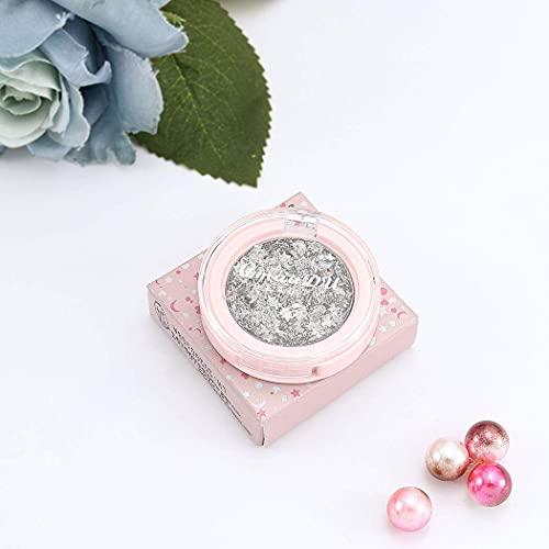 Edanta Edanta Glitter Eye shadow Shimmer Eyeshadow High Pigment Eyeshadows Waterproof Long lasting Eyes Makeup Colorful Party Cosmetics Halloween Eyeshadows for Women and Girls Pack of 1 (Silver 14)