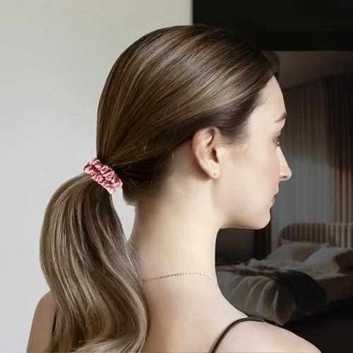 Silvr Bear SILVR BEAR Luxury Satin Scrunchies, Satin Hair Ties for Thick, Thin & Curly Hair, Scrunchies for Women, Girls & Men Softer than Silk Hair Ties (Classic Skinny)