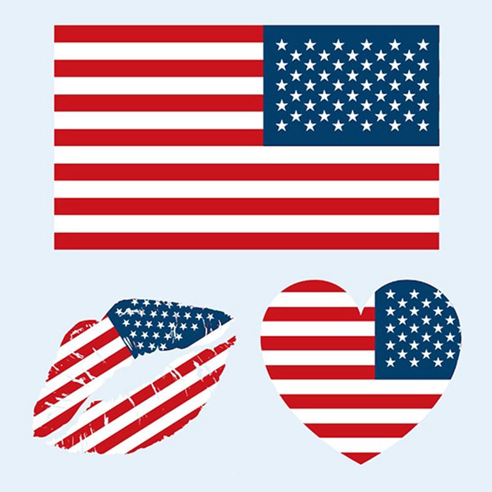 Y&C TENCOB Y&C TENCOB American Flag Tattoos,25 Sheets America USA Flag Temporary Face Tattoos Stickers,100 Pcs Waterproof Sweat National Flag Removable Fake Tattoos For Men Women Kids(America)