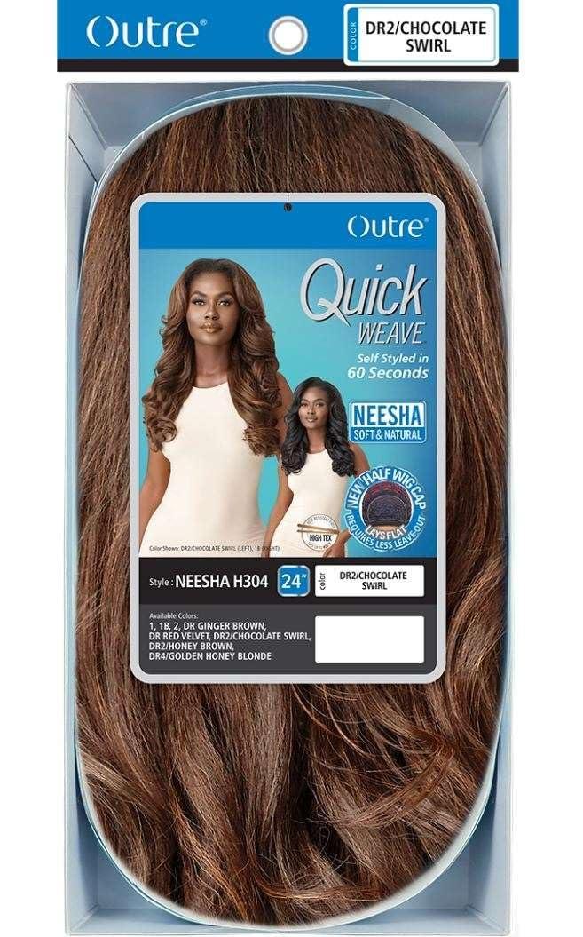 Outre Outre Synthetic Quick Weave Half Wig - NEESHA H304 (Color:DR4/GDNHNBL)