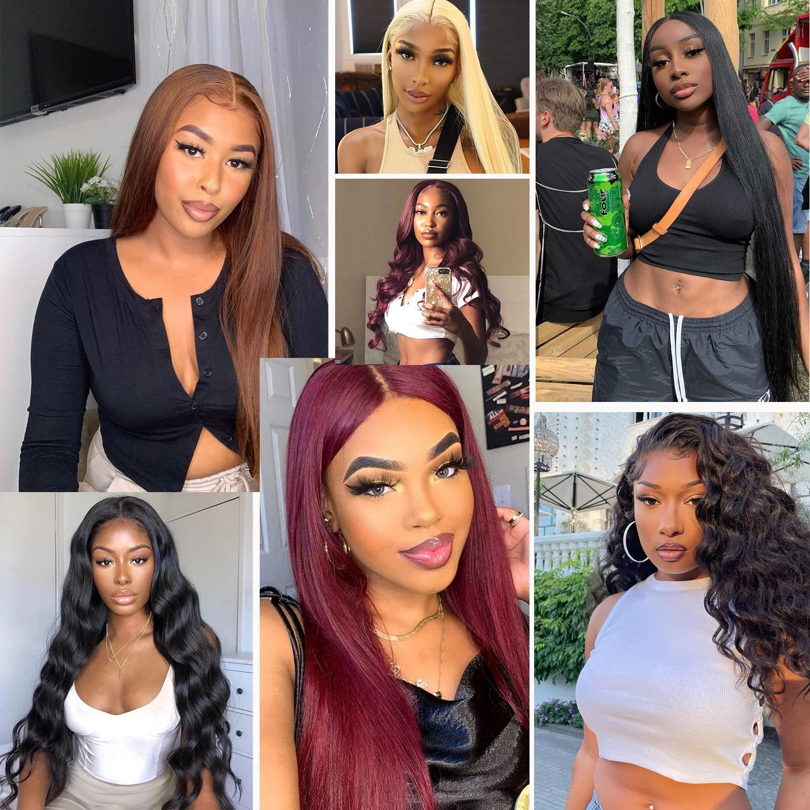 Hairro Hairro Unprocessed Human Hair Weft One Bundle 10 Inch Straight Sew in Virgin Hair Weave Extensions 100g Single Bundle Brazilian Hair for Black Women #1B Natural Black