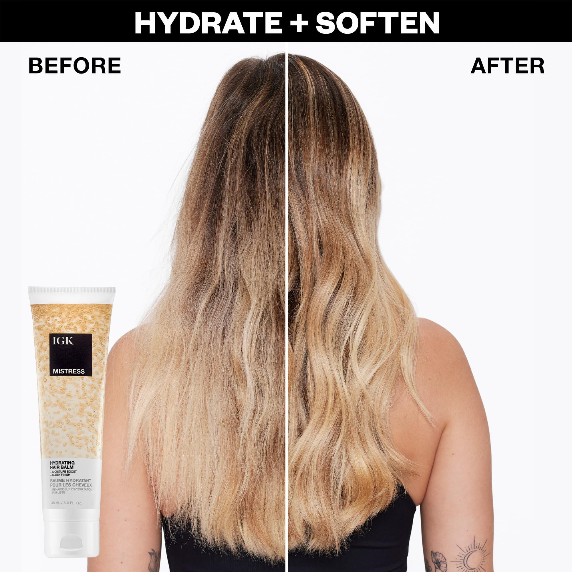 IGK IGK - MISTRESS X MIXED FEELINGS - Hydrating Hair Balm & Blonde Toning Bundle - Control Frizz, Adds Shine, Enhances Color - Haircare Bundle