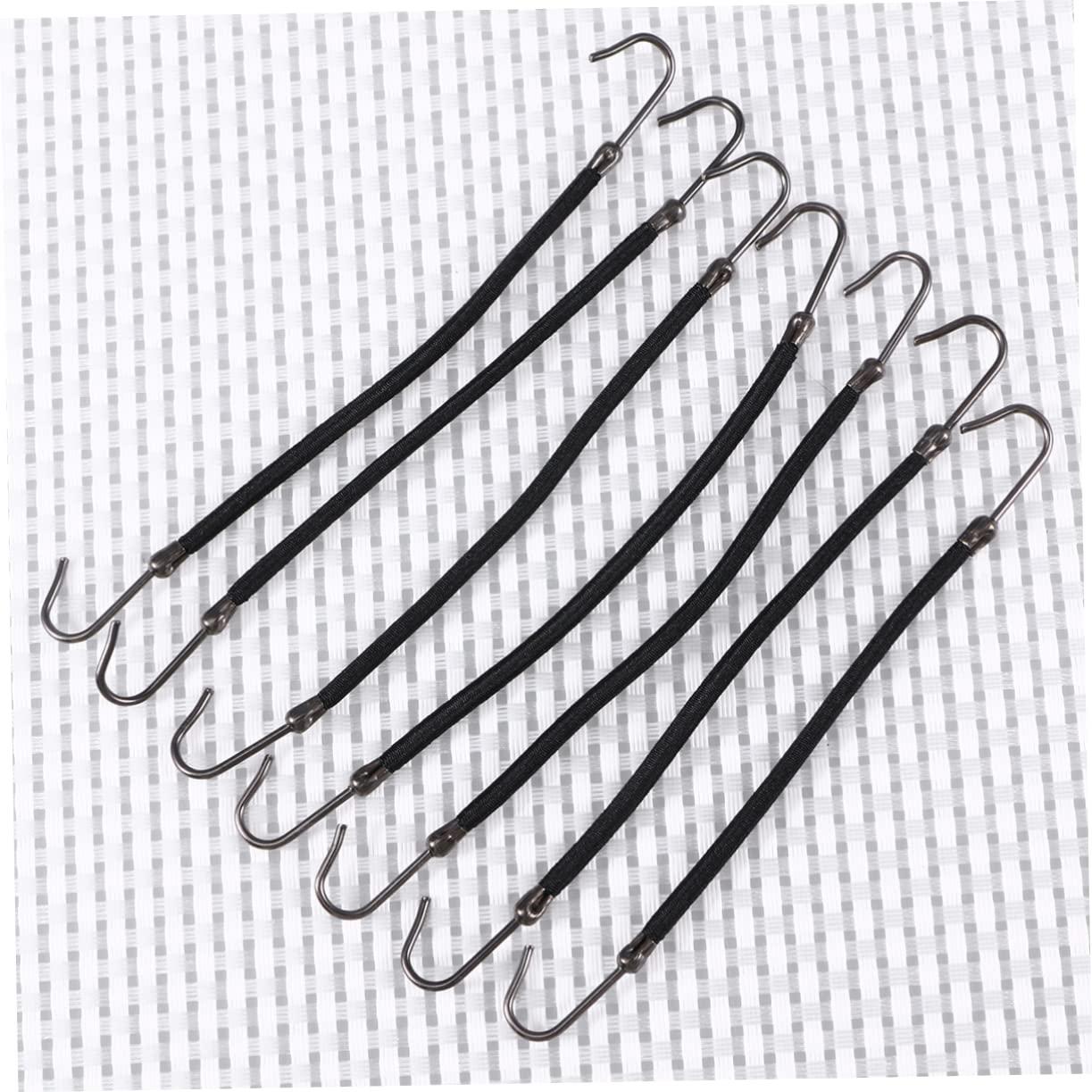 CANIGHT CANIGHT 20pcs Hooks for Ponytail Hair Barrettes for Bungee Hair Elastic Tie Puff Hair Bungees Ponytail Wigs Elastic Hair Ties with Hook Bungee Ponytail Hair Tie with Hooks Headband Black