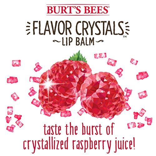 Burt's Bees Burt's Bees Flavor Crystals 100% Natural Lip Balm, Red Raspberry with Beeswax & Fruit Extracts - 1 Tube,0.16 ounce
