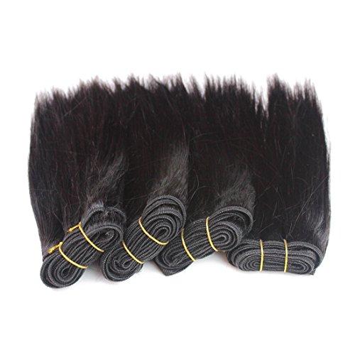 LIYATE LIYATE Brazilian Hair Straight Human Hair Weave Bundles 50g/pcs 4 bundles One Set in Total 200g Short Hair Extensions for Women (8\" 8\" 8\" 8\")