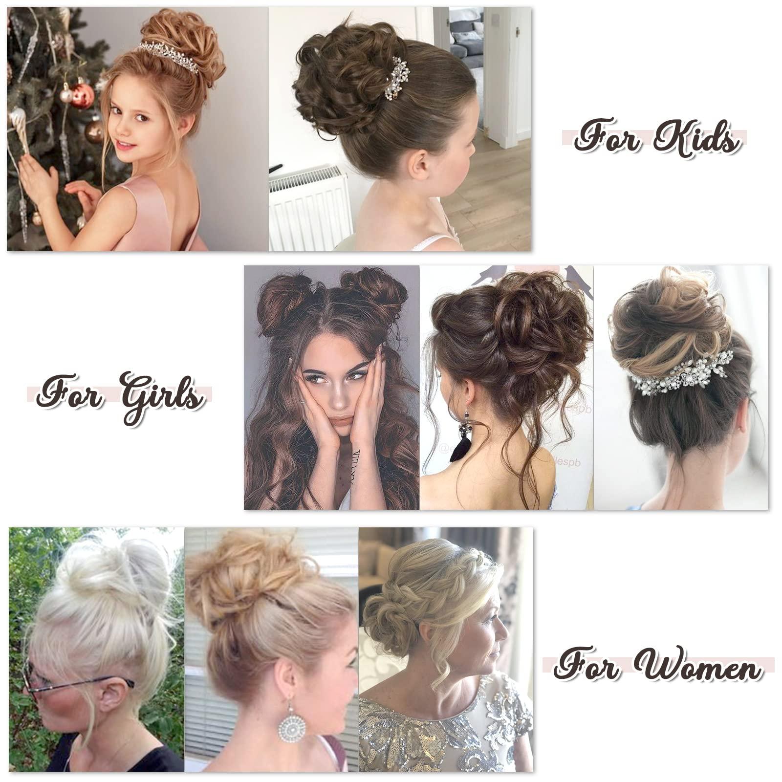 RUWISS RUWISS Messy Bun Hair Piece 100% Human Hair Messy Rose Bun Hair Buns Hair Piece for Women Real Hair Scrunchies Updo Hair Pieces Bun Extension Ponytail Messy Hair Bun (Darkest Brown)