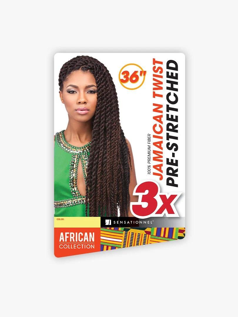 Sensationnel Sensationnel X-Pression Pre-Stretched Crochet Braid - 3X JAMAICAN TWIST 36" (2 Dark Brown)