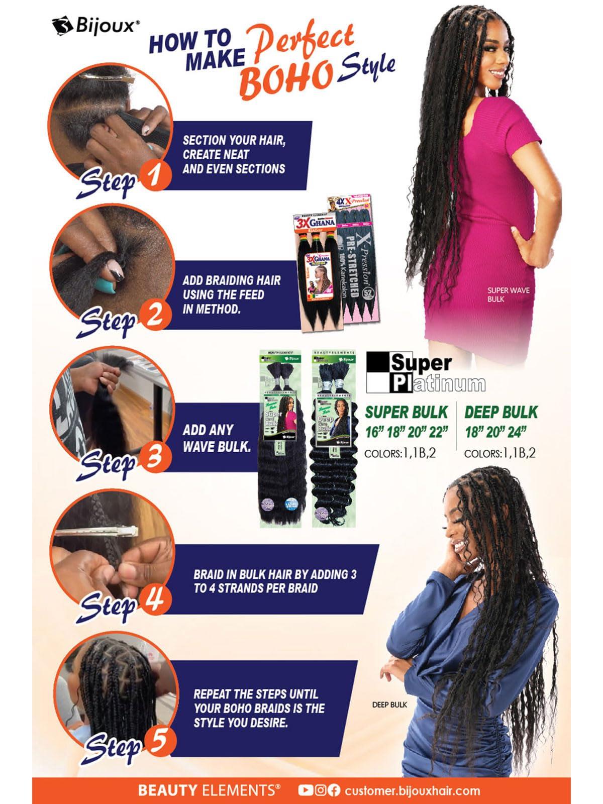 B BIJOUX HAIRKING BIJOUX HH SUPER W BULK 16\" 18\" 20\" 22\" (22, 1B)