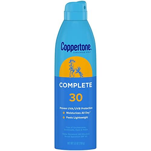 Coppertone Coppertone Complete Sunscreen Spray SPF 30, Spray Sunscreen for Body, Lightweight, Water Resistant, 5.5 Oz, Pack of 3