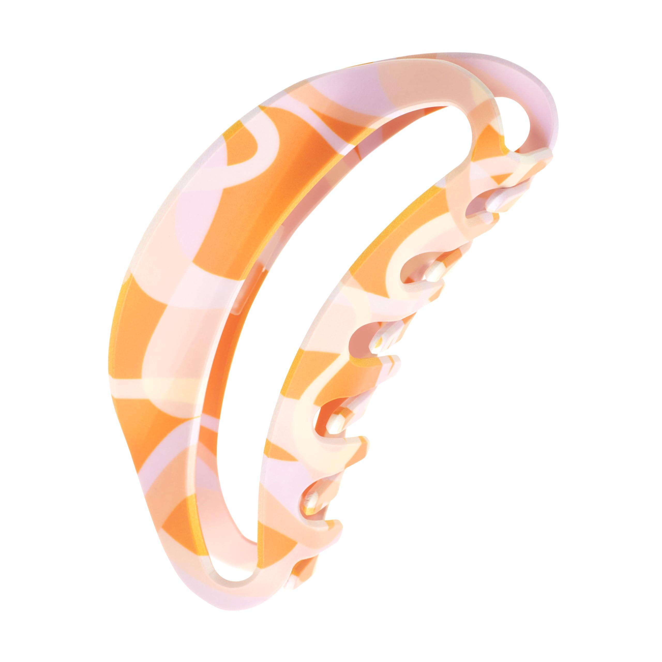 GOODY Goody X Sophia Yeshi SlideProof Claw Clip, Hair Clip for Women & Men, Secure Grip, For Medium-Thick Hair, Orange & Pink, Extra Large