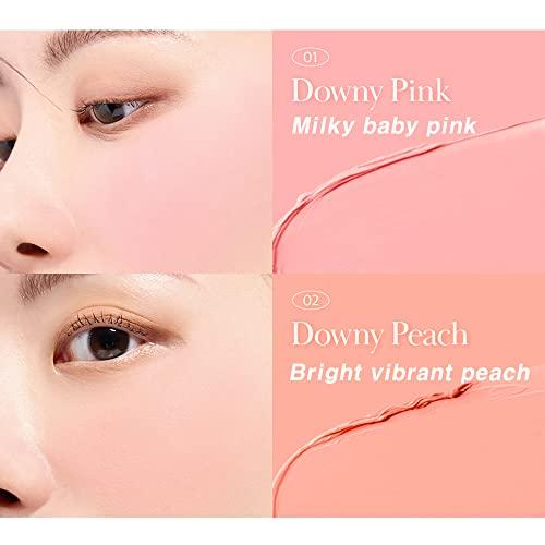 BBI@ BBIA BBIA Ready To Wear Downy Cheek Cream Blush 2P Set (08 DOWNY ROSY + 02 DOWNY PEACH) / Blendable and Lightweight Cheek Makeup, Highly Pigmented with Long Wearing Formula