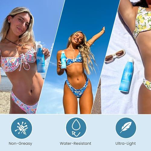 Florida Salt Scrubs Florida Glow SPF 50 Sunscreen Spray - Hawaii 104 Reef Act & Florida Keys Compliant, Broad Spectrum, Water Resistant Sport Sun screen - Child Friendly PABA-Free & Oxybenzone Free (5.5 Fl Oz 1-Pack)