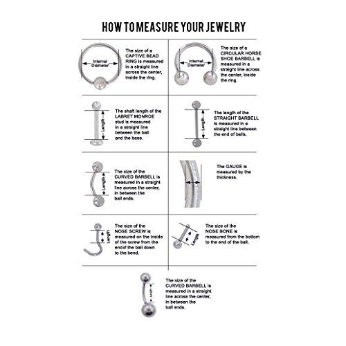 BodyJewelryOnline Belly Piercing Kit - 10-Piece Belly/Navel Piercing Kit w/Gloves, Needles, Tool and Jewelry