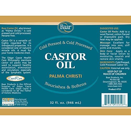 Baar Baar Cold-Pressed, Cold-Processed, Hexane Free Castor Oil, 32 Ounces