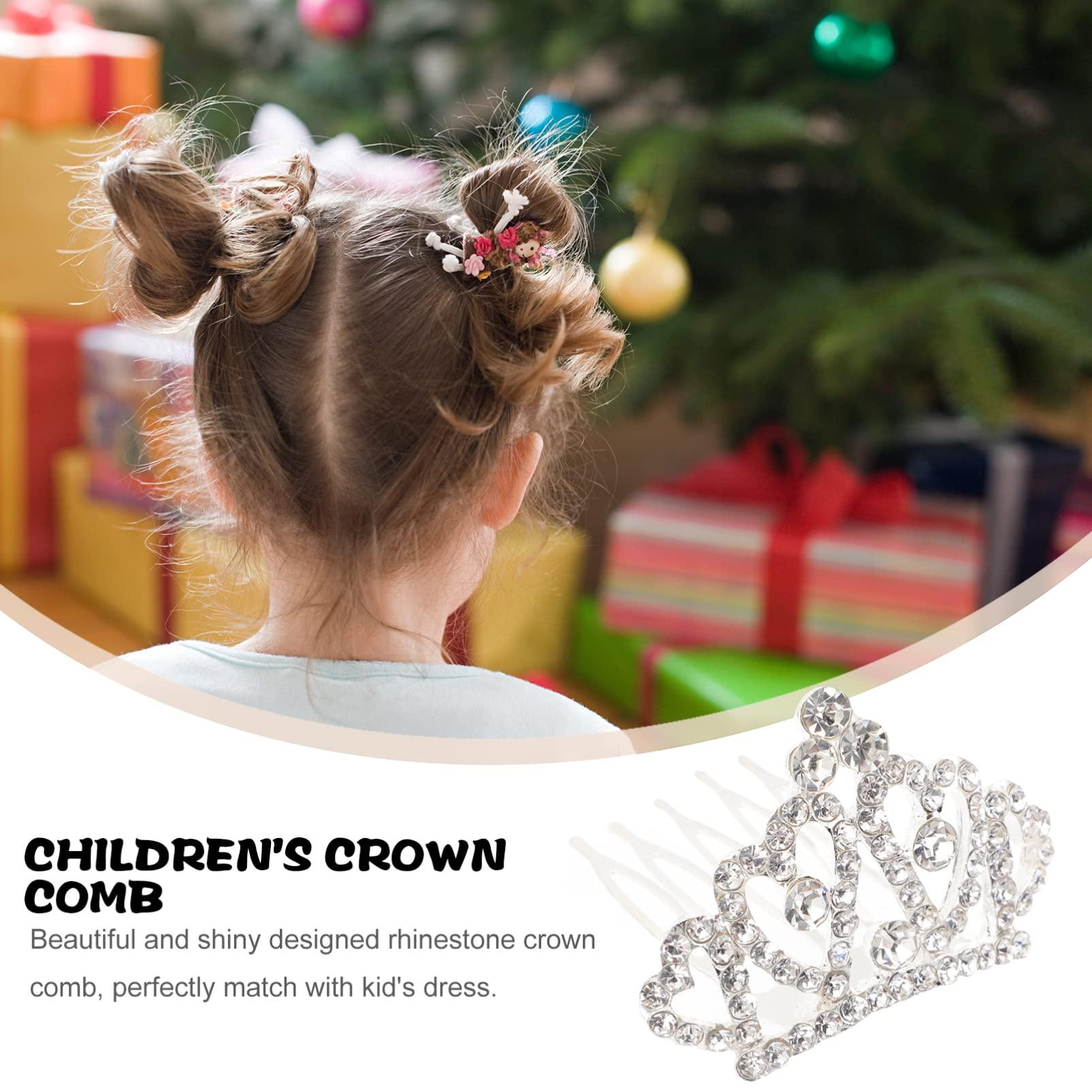 Lurrose Lurrose 4 Pcs Mini Tiara Hair Comb Princess Tiara Comb Princess Comb Shiny Rhinestone Tiara Crystal Rhinestone, Tiara Crystal Headband for Girls