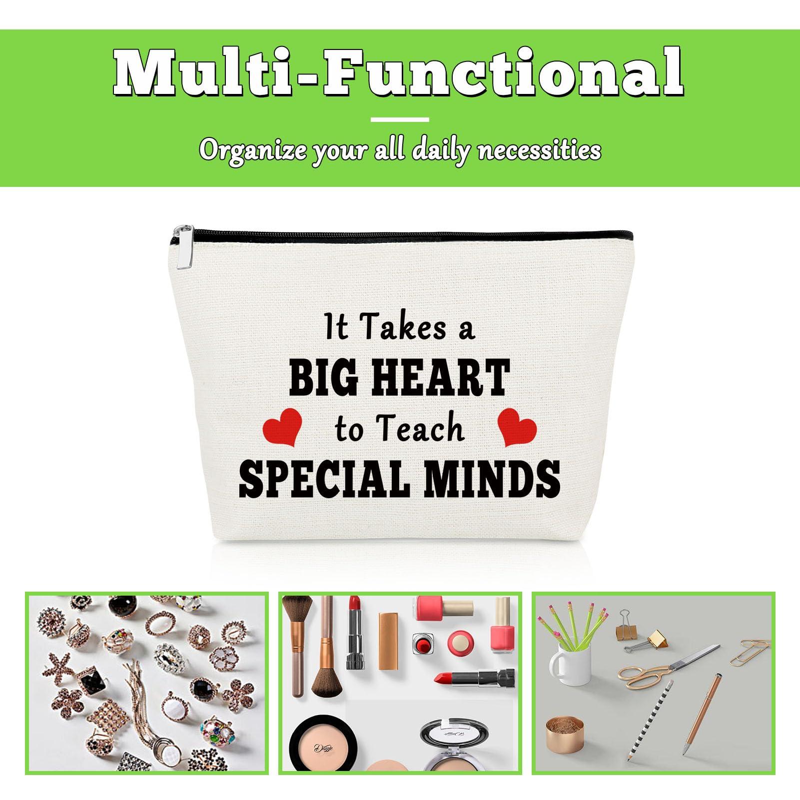 Gevody Gevody Special Ed Teacher Appreciation Gifts Special Education Cosmetic Bag Thank You Gifts for Asl Disabler Sped Autism Teacher Coworker Makeup Bag Teaching Cosmetic Pouch Christmas Birthday Present