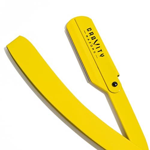 GRAVITY RAZORS Professional Straight Razor - Minimal Exposure Straight Razor Kit with 10 Gravity Premium Blades.5mm Exposed ("The OG")