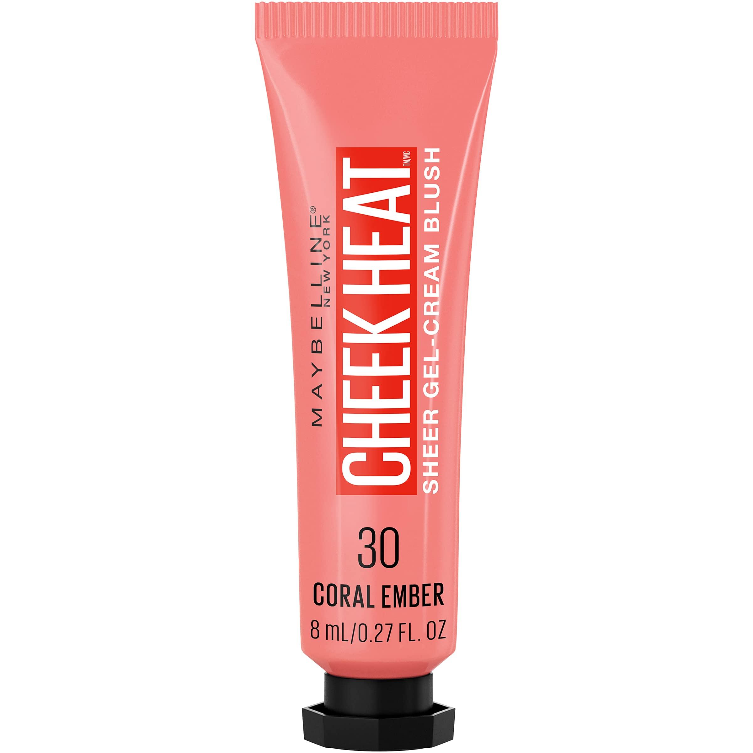 MAYBELLINE Maybelline Cheek Heat Gel-Cream Blush Makeup Bundle with Nude Burn and Coral Ember Shades, Lightweight Feel, Dewy Finish, Oil-Free, 1 Count Each