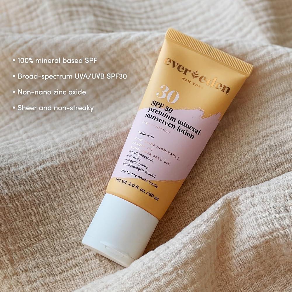 Evereden Evereden Kids Sun Protection set - Sunscreen SPF 50 and SPF30: Baby-Safe Whole-Family Mineral Sunscreens for face and body - UVA/UVB Protection, Non-Toxic, Water-Resistant - Clean and Safe ingredients
