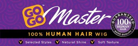 Harlem 125 HARLEM 125 GO GO MASTER WIG - 100% HUMAN HAIR (GM905) (1B-OFF BLACK)