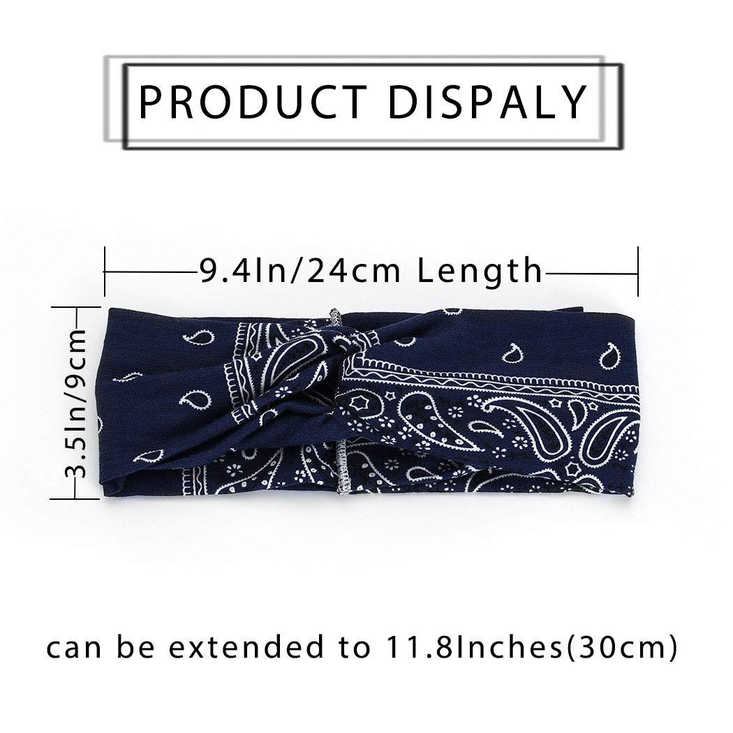 Catery Catery Boho Cloth Headbands Yoga Wide Hair Bands Knot Elastic Hair Wraps for Women(Pack of 3)