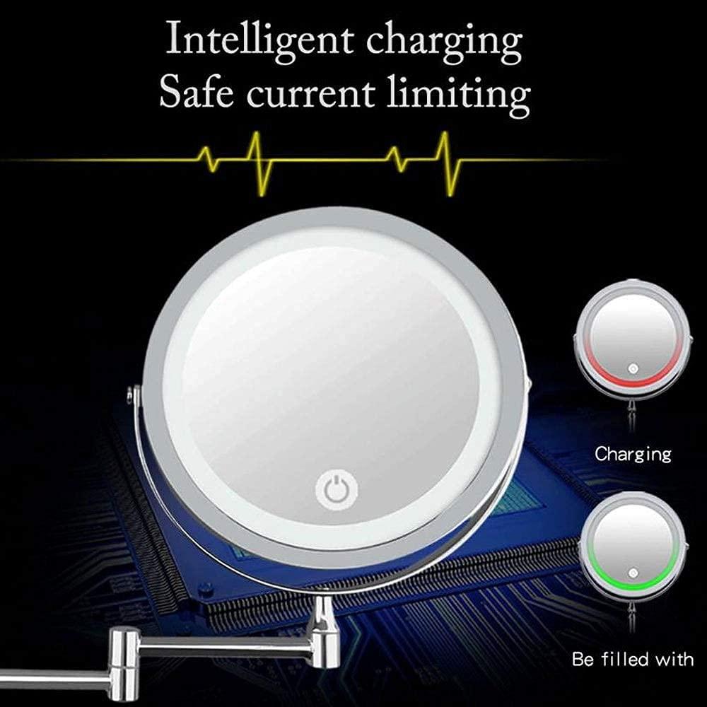 FSSSAZZZZZZZZZZZ Vanity Mirror, Makeup Mirror Vanity Mirror Bathroom Makeup Mirror,Magnifying Wall Mounted Swivel LED Vanity Mirror for Bathroom Hotels Dressing Tables Bedroom Cosmetic Mirror Home