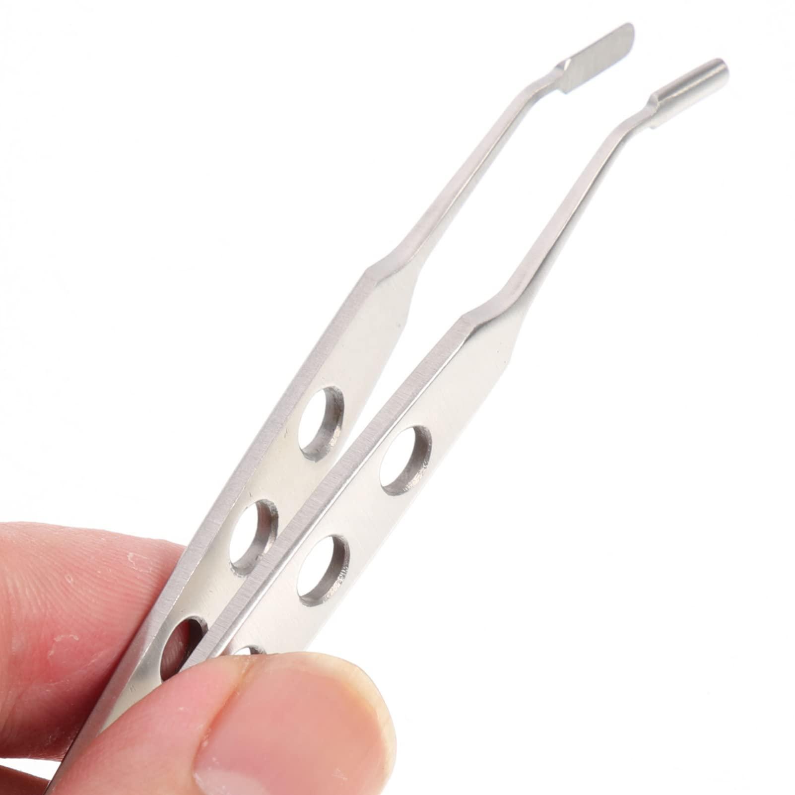 iplusmile iplusmile Stainless Steel Meibomian Gland Expressor Professional Eyelid Massage Tweezers Eyelid Tip for Dry Eyes, Rectangle Tip