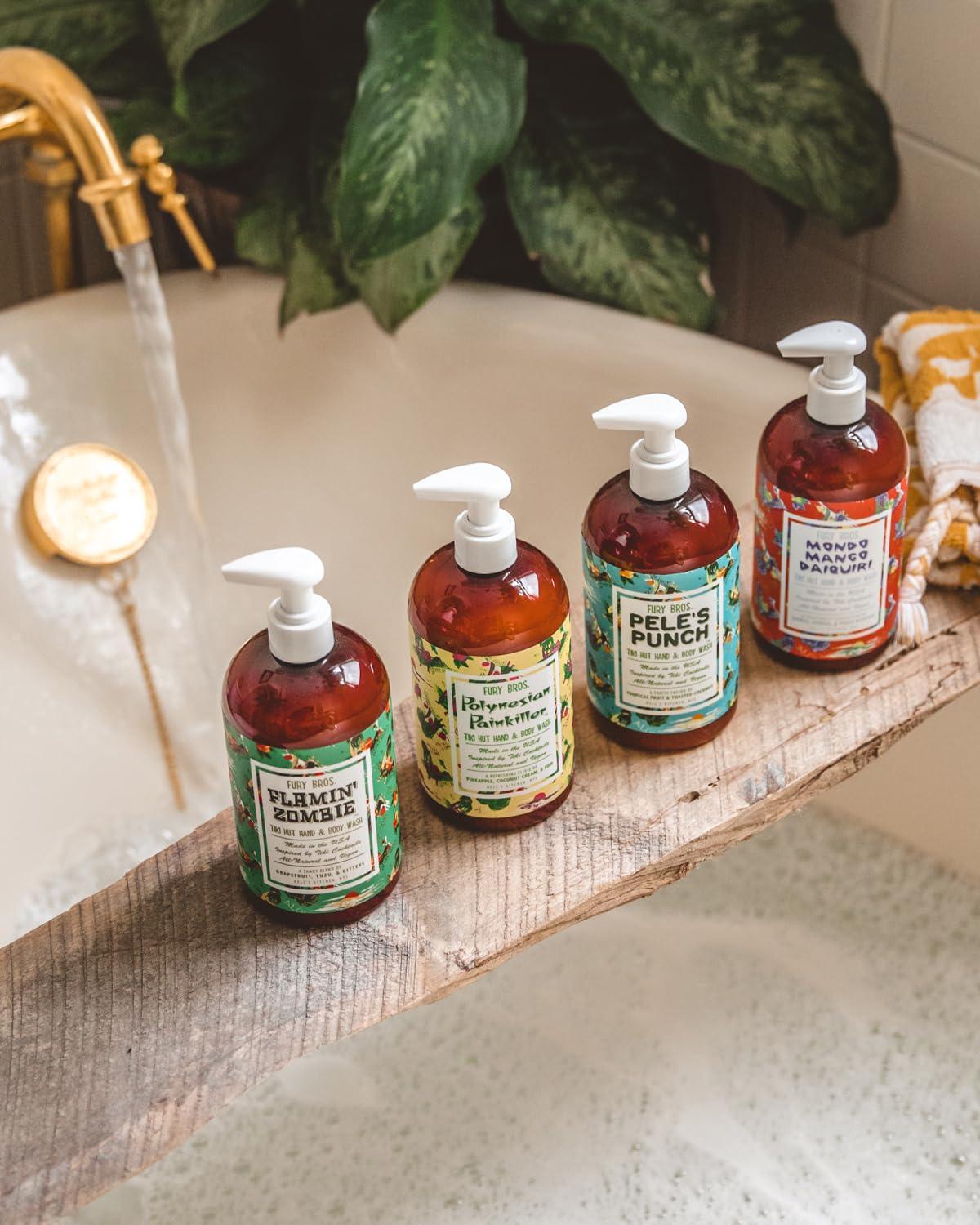 Fury Bros. FURY BROS. Tiki Hut Hand & Body Wash Mondo Mango Daiquiri | Mango Papaya & Peach Blossom | Natural Ingredients | Made in USA | Inspired by Tiki Cocktail Recipes | Cruelty-Free | 16 oz