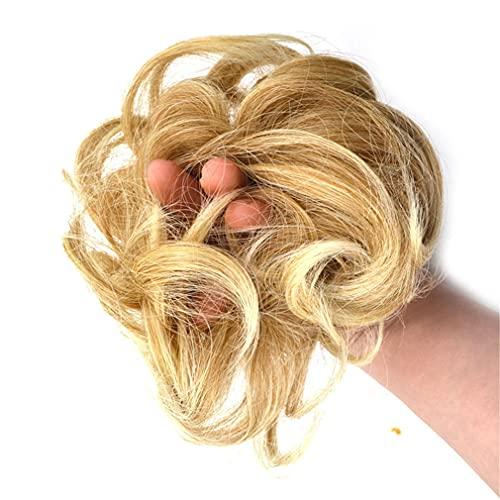 STREJHYT Messy Chignon Donut Hair Bun Pad Elastic Hair Rope Rubber Band Synthetic Hairpiece Gary Brown Color 6AH613