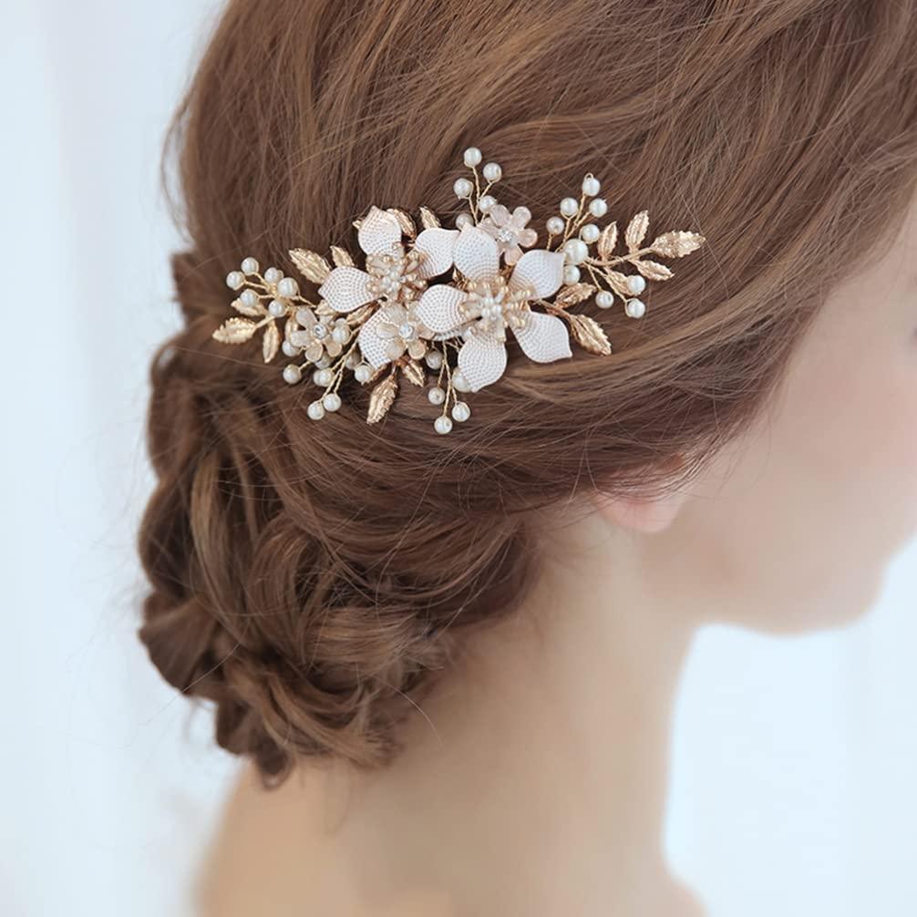 KALLORY Bridal Comb Crystal Hair Comb Wedding Hair Comb Bridal Hair Accessories Wedding Hair Accessories