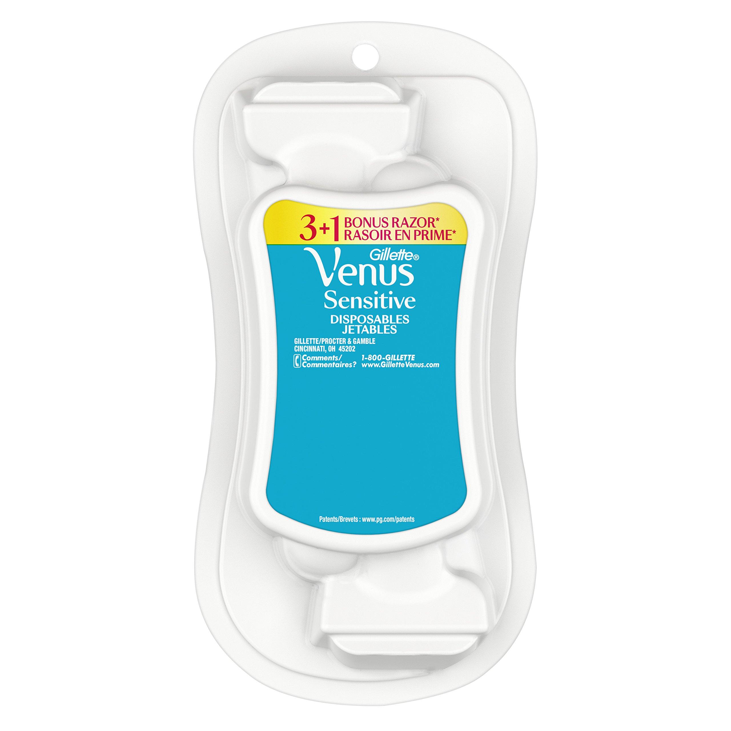 Gillette Venus Gillette Venus Women\'s Disposable Razor with Blades, Sensitive, 3 Count