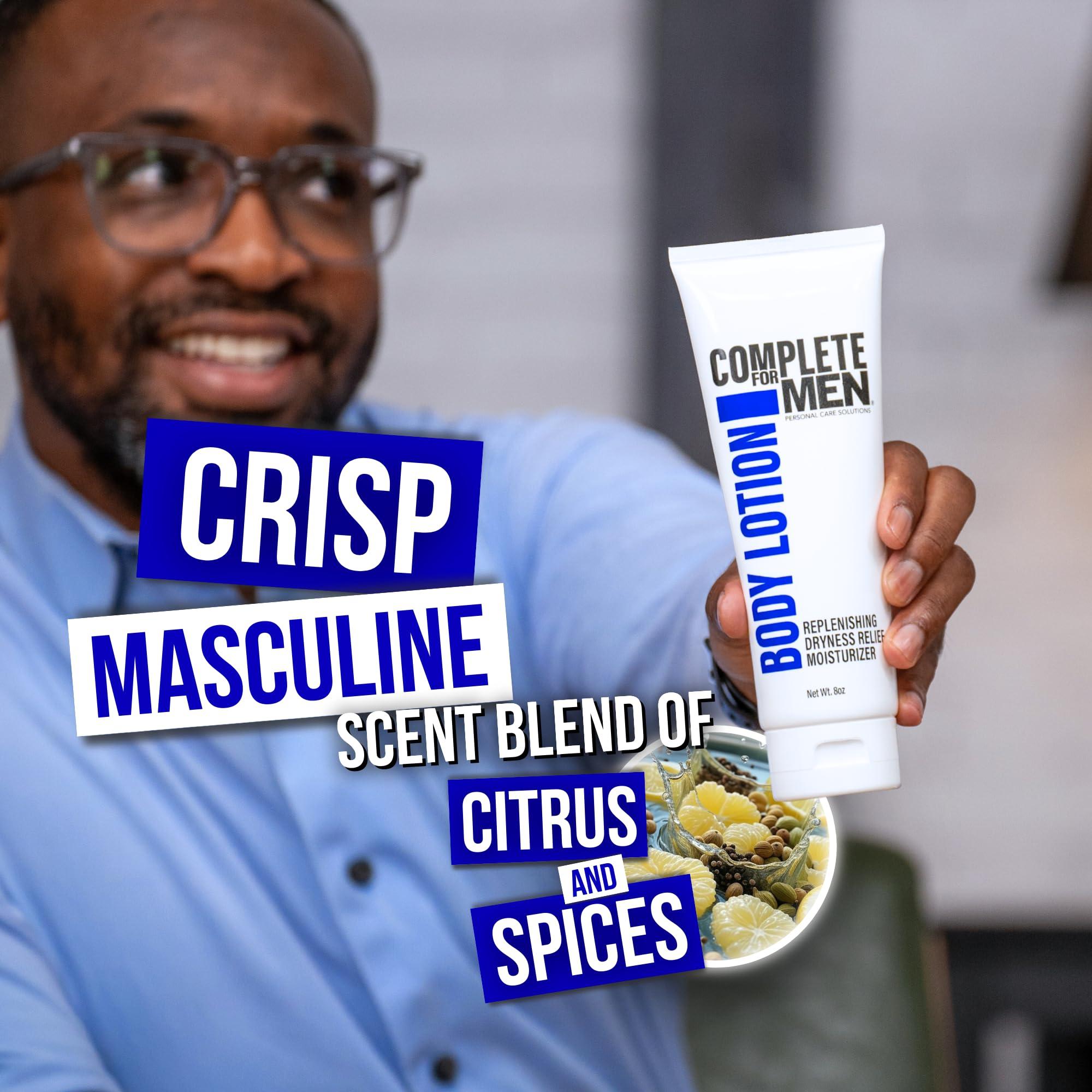 COMPLETE FOR MEN COMPLETE FOR MEN - Body Lotion for Men, for Dry Skin: Non-Greasy Hand & Body Moisturizer with Shea Butter, Aloe Vera, 24 Hour Hydration, Mens Lotion for Dry Skin