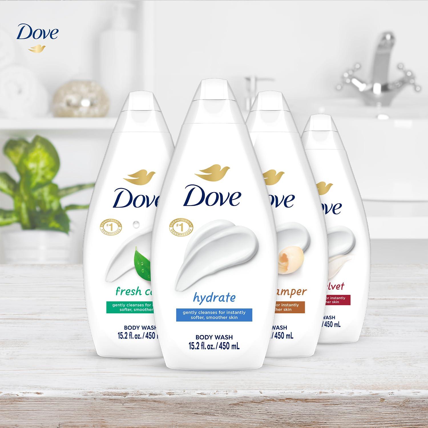 Dove Dove Body Wash Variety 6-Pack Hydrate, Gentle Pamper, Fresh Care, and Silky Velvet, 15.22 Oz Ea