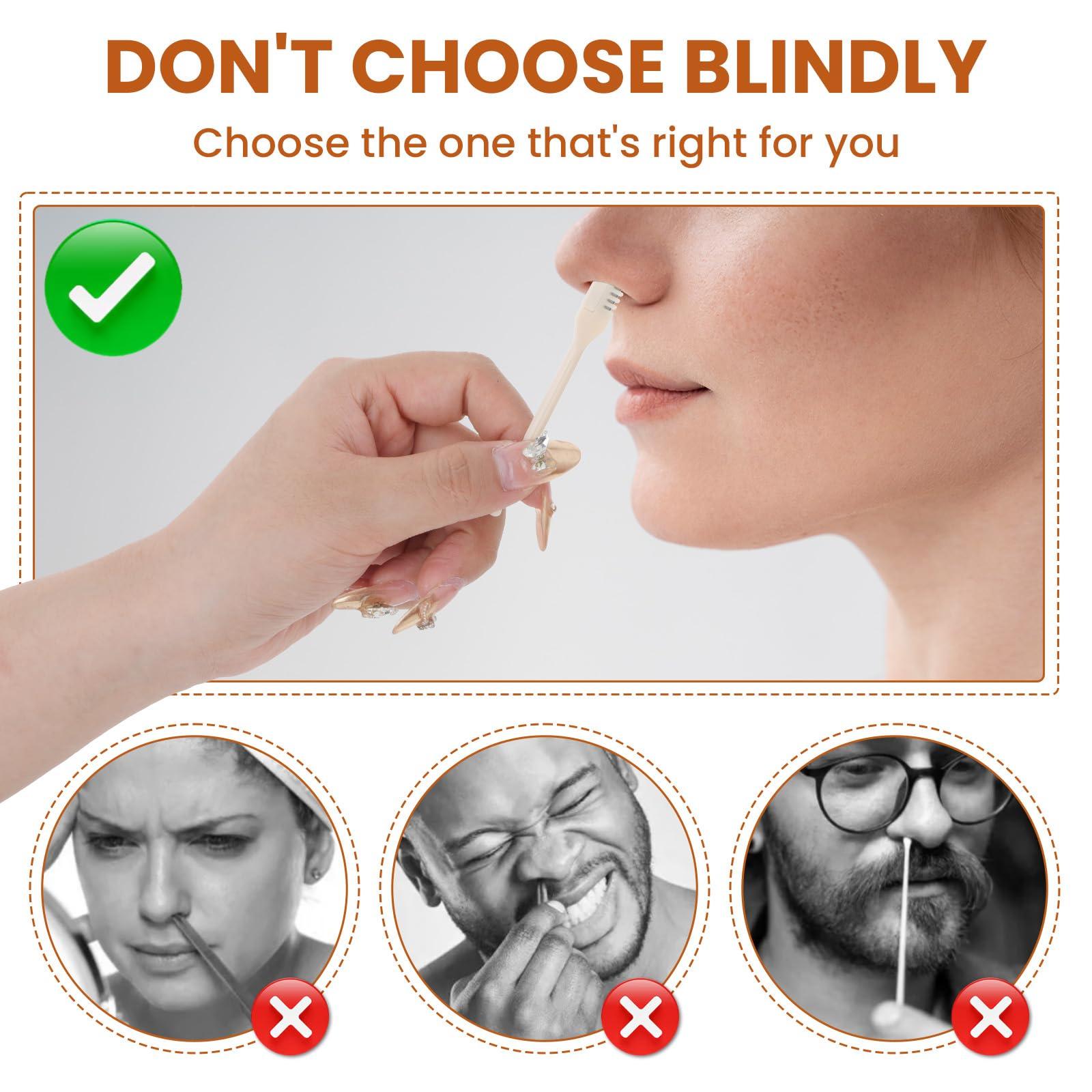 JIEYAO JIEYAO 3 Pcs 2-in-1 Nasal Hair Cutter, Nose Hair Trimmer for Men Women, Manual Rotary Nose Hair Cleaner Portable Nostril Hair Remover Tool with Ear Picker Double Sided Nose Hair Clipper