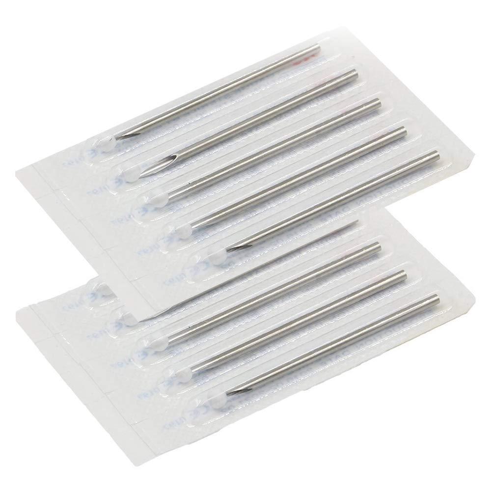 BodyJewelryOnline 10PCS Piercing Needles 12G 316L Surgical Steel Disposable Sterile Piercing Needles for Nose Belly Navel Nipple Tongue Ear Industrial Body Piercing Needles 12 Gauge
